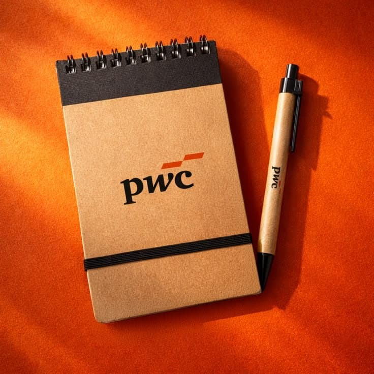 Libreta ecológica grabada para PwC