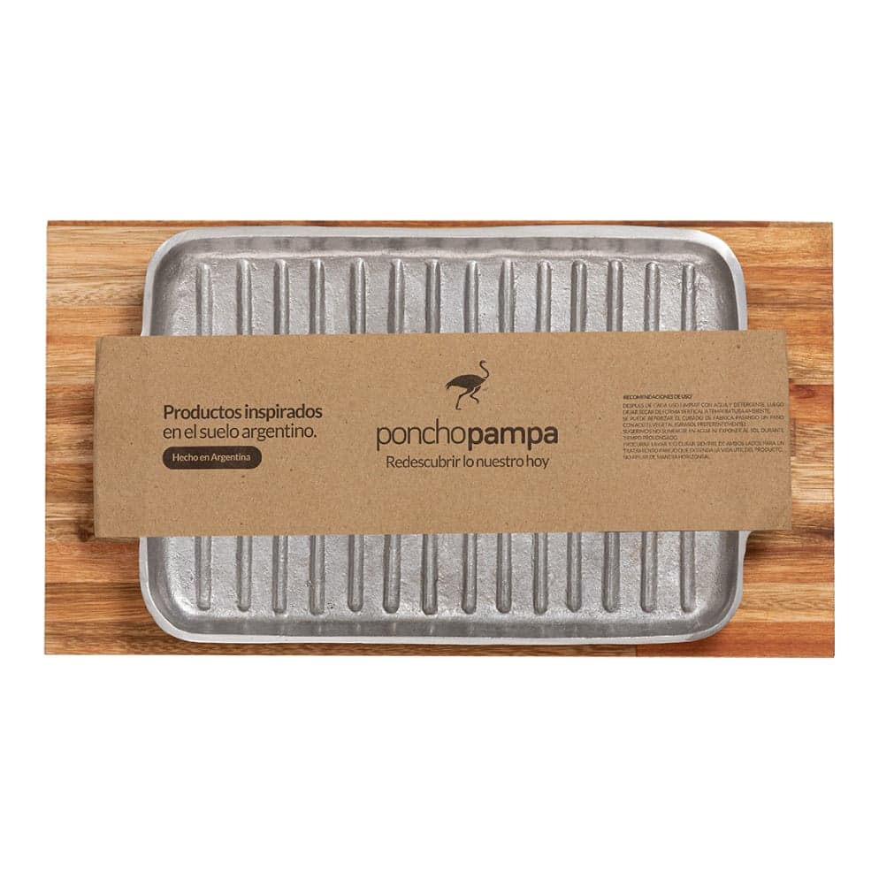Bifera De Aluminio C/base De Madera Poncho Pampa