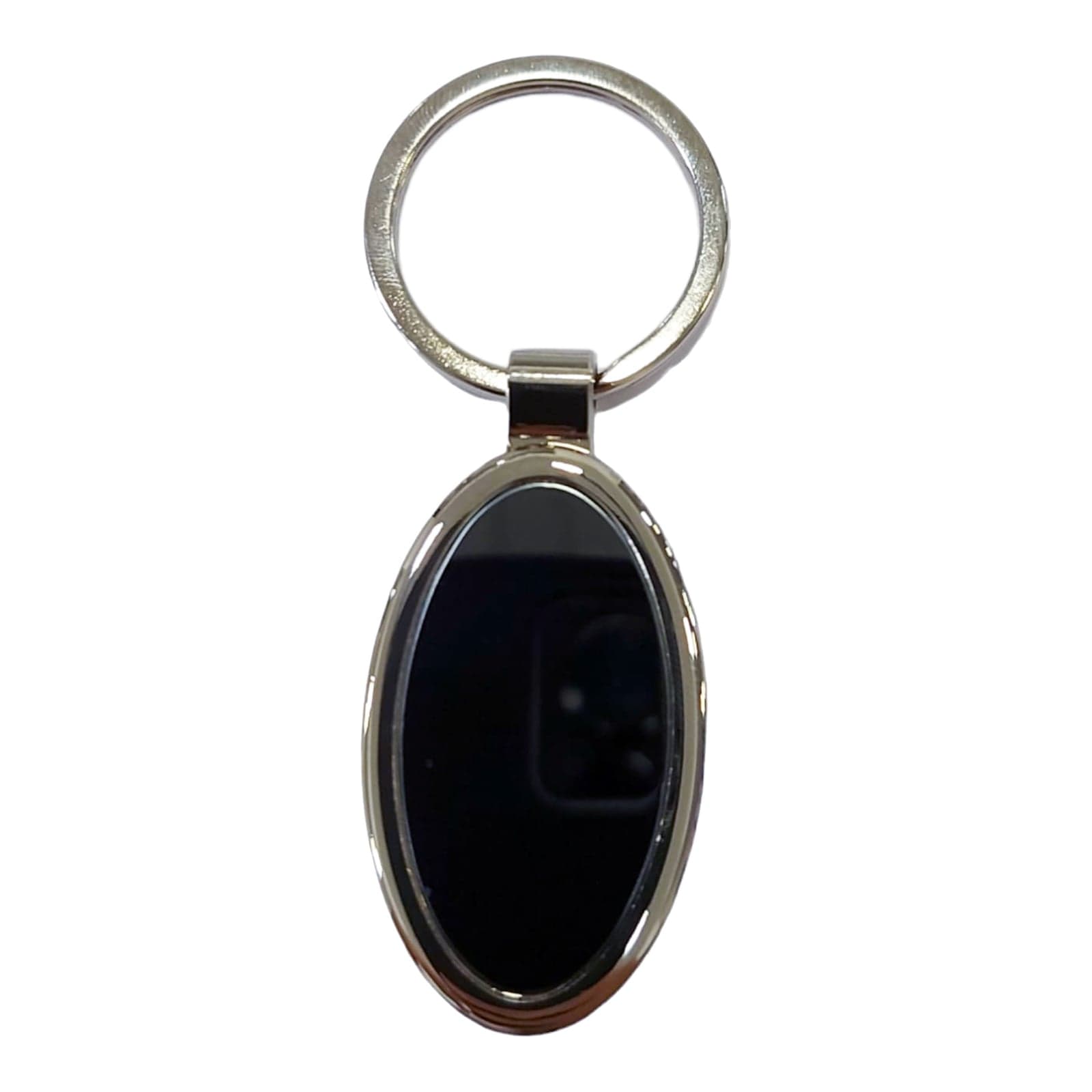 Llavero Laqueado Negro Oval