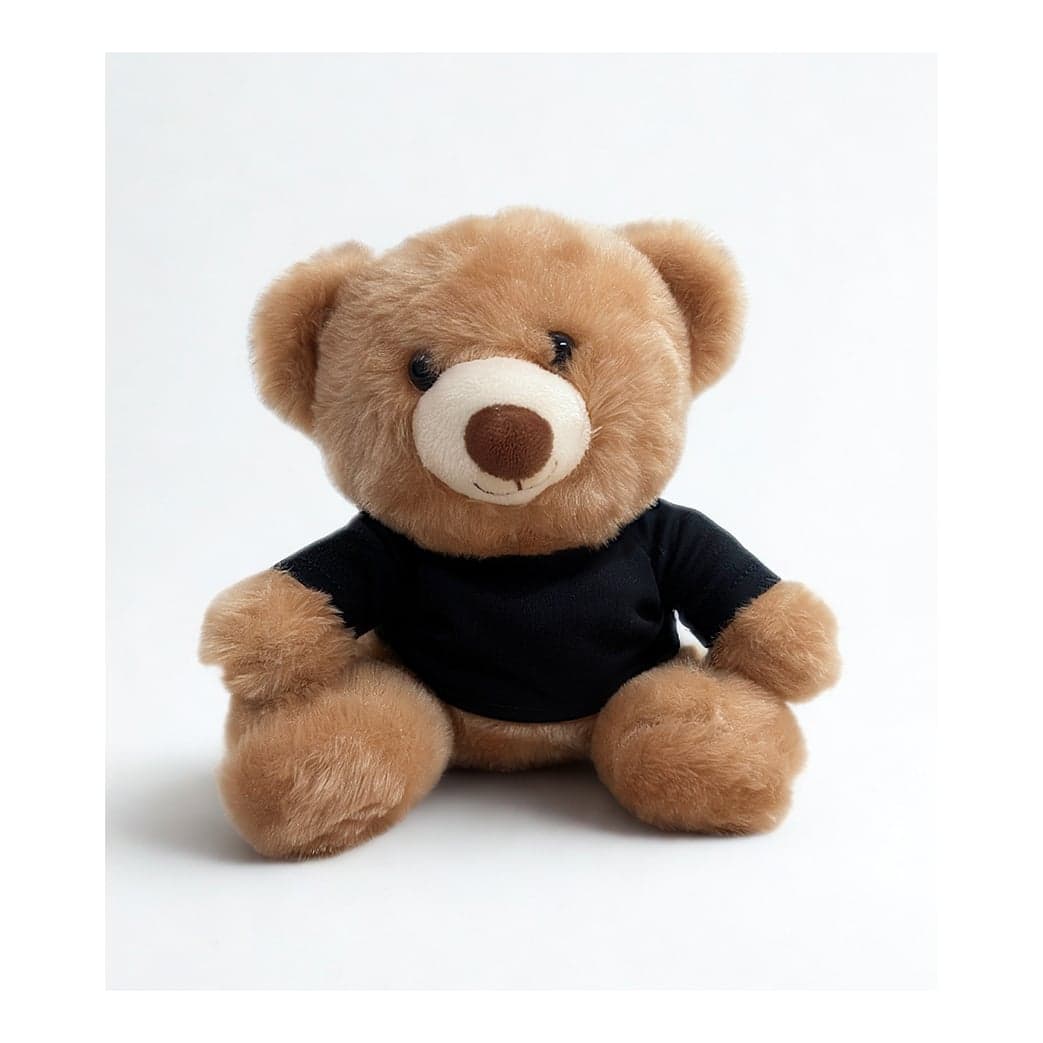 Osito De Peluche Grande Marrón Con Camiseta Negra