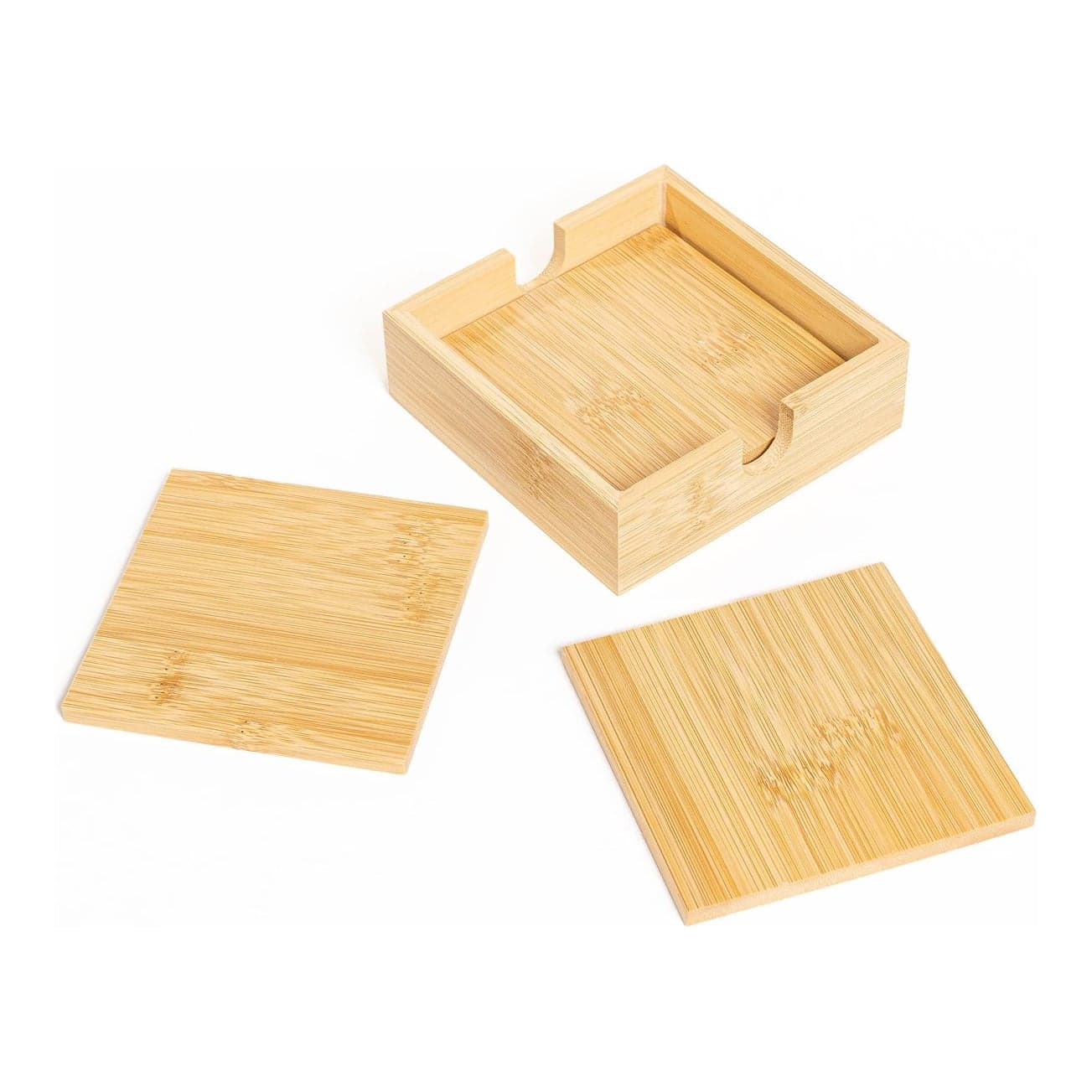 Set 4 Portavasos Bamboo Con Base