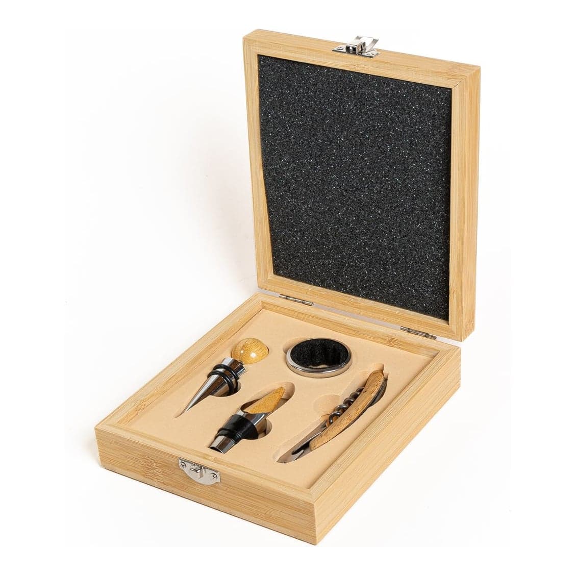 Set Vino Caja Madera Bambú